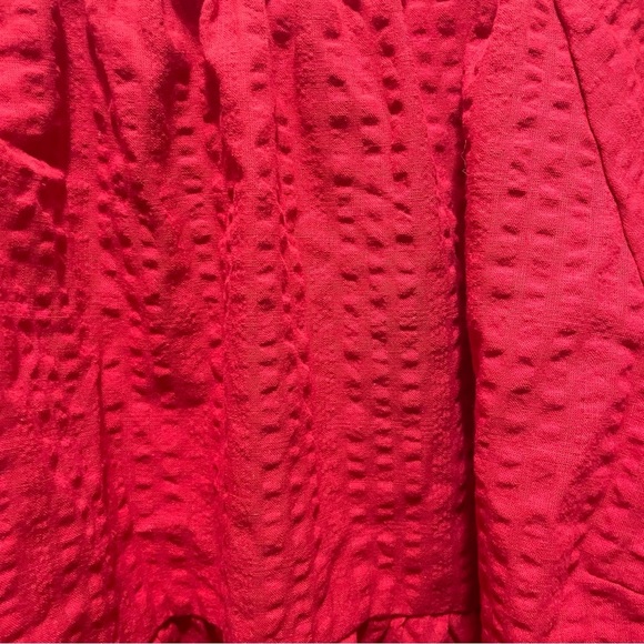 sz XL OLD NAVY babydoll puff sleeve textured top red - Picture 3 of 7